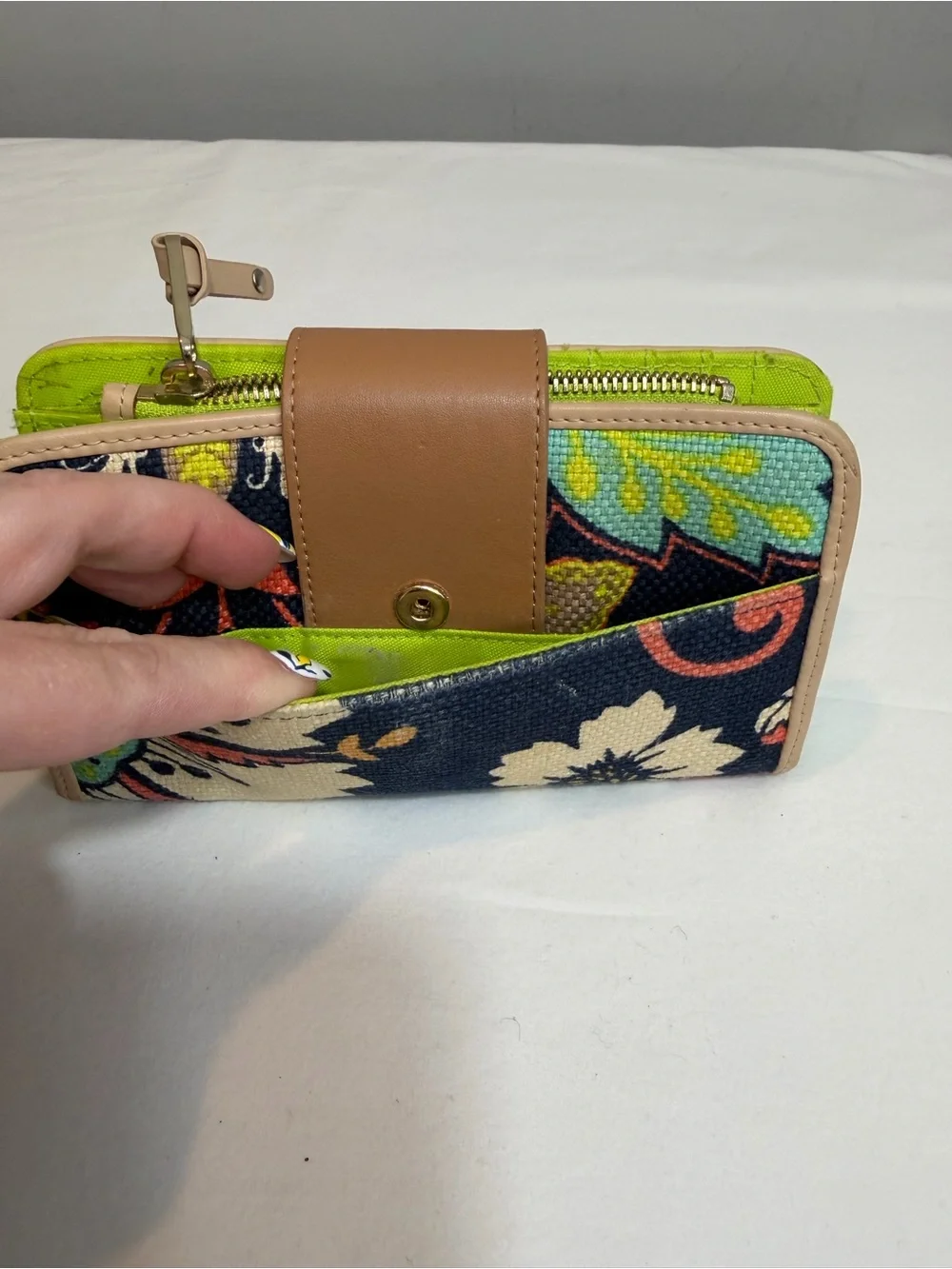 Spartina turn lock multicolored wallet